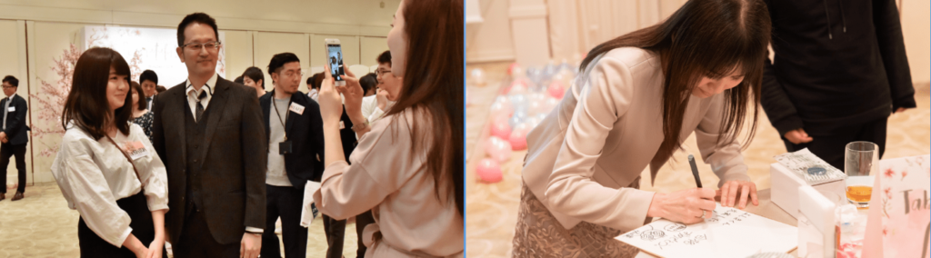 合格祝賀会の伊藤先生と坂田先生